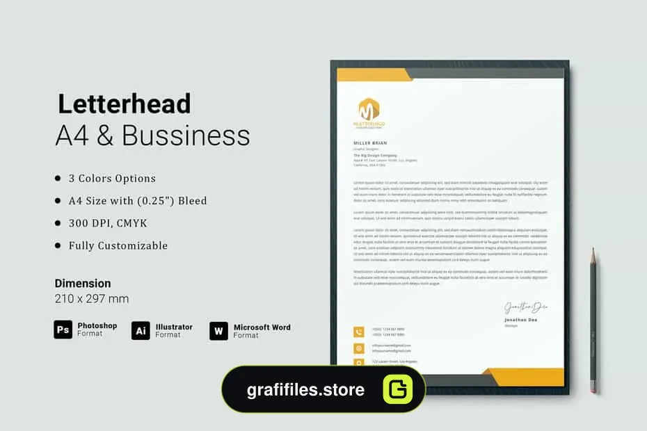 قالب آماده ورد سربرگ Letterhead Word