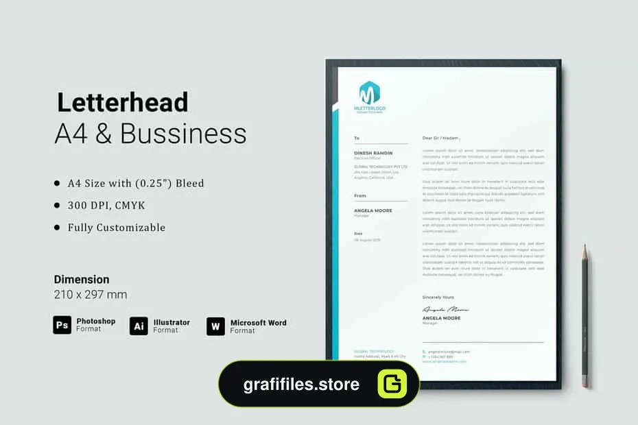 قالب آماده ورد سربرگ Letterhead Word Template