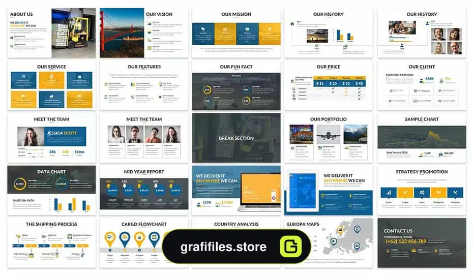 دانلود قالب پاورپوینت Logistics Presentation - Powerpoint Template - 2 قالب پاورپوینت Logistics Presentation - 1