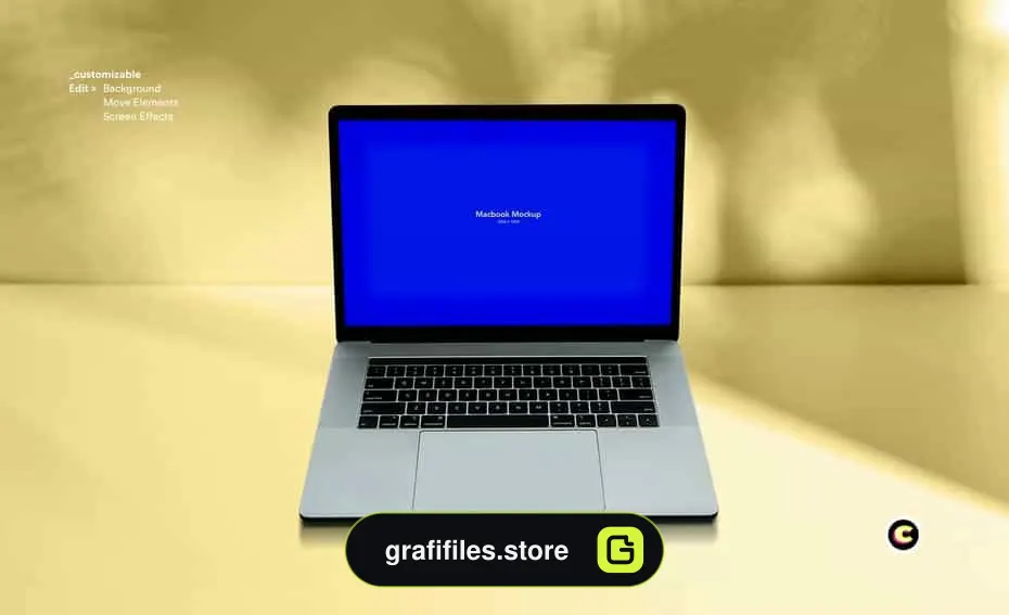موکاپ صفحه نمایش لپ تاپ مک بوک