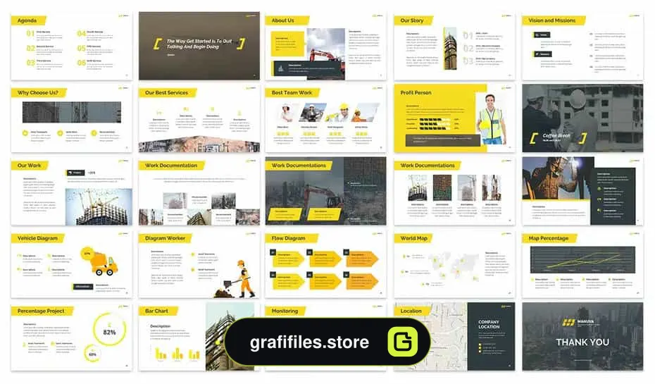 قالب پاورپوینت Manuva - Manufacture Powerpoint Template