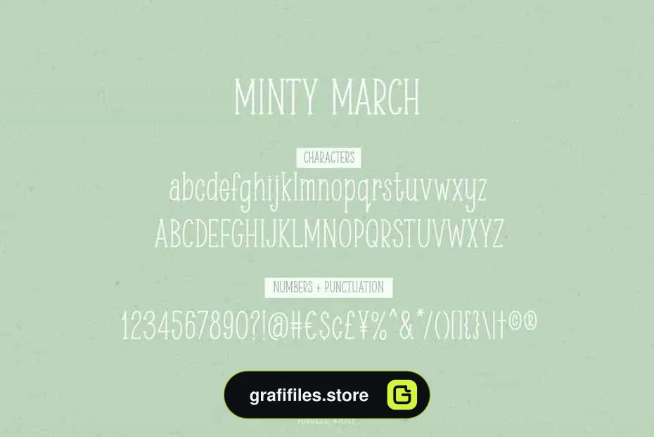 فونت انگلیسی Minty March, Condensed serif font