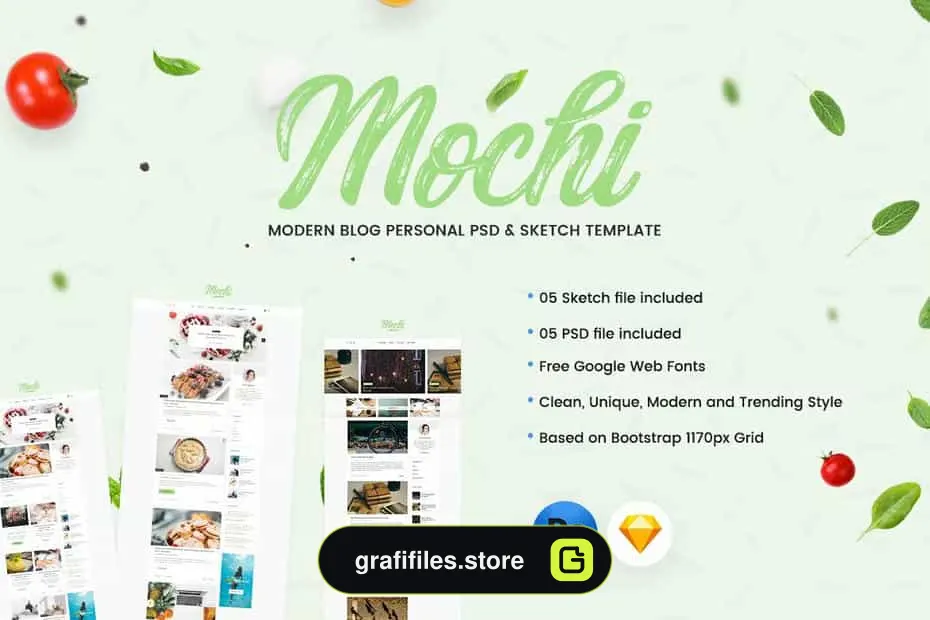 طرح لایه باز وبلاگ شخصی Mochi