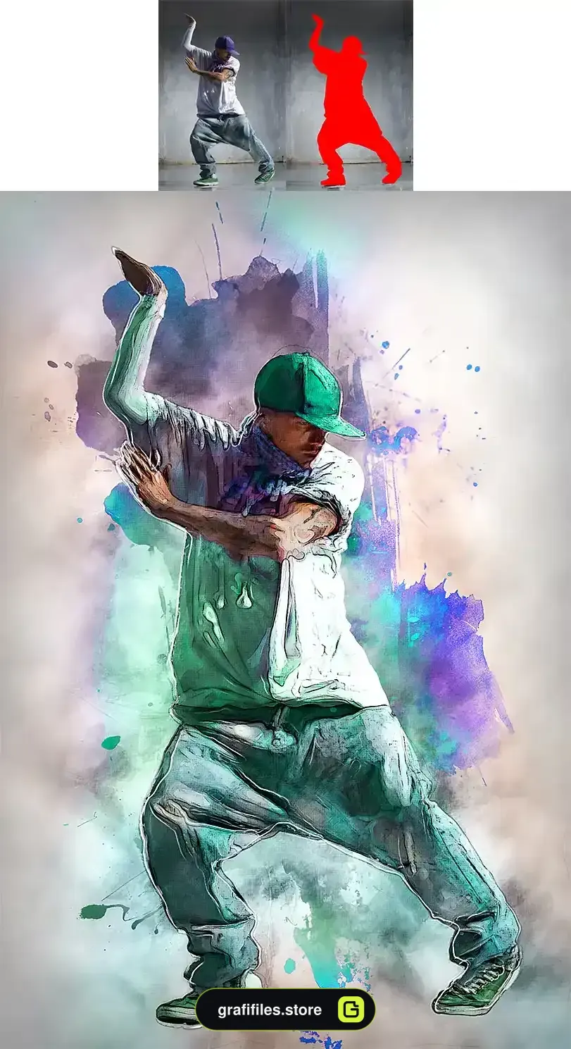 اکشن فتوشاپ افکت هنر مدرن Modern Art 3 Photoshop Action - 4
