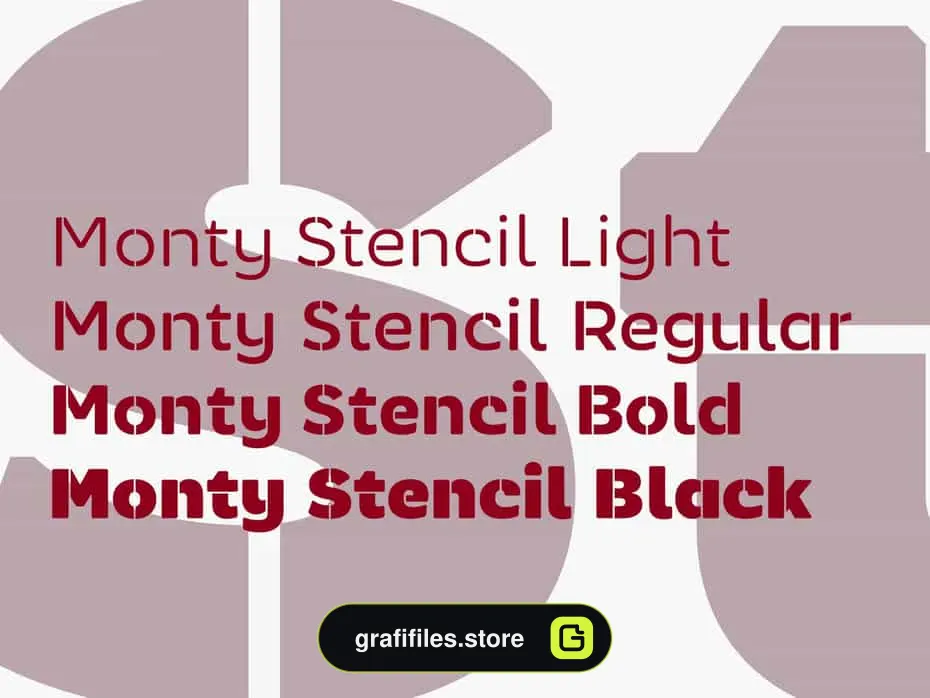 فونت انگلیسی Monty Stencil