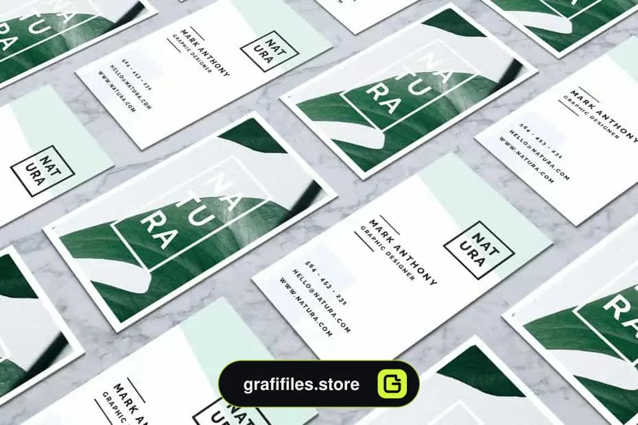 طرح لایه باز کارت ویزیت NATURA Business Card Template