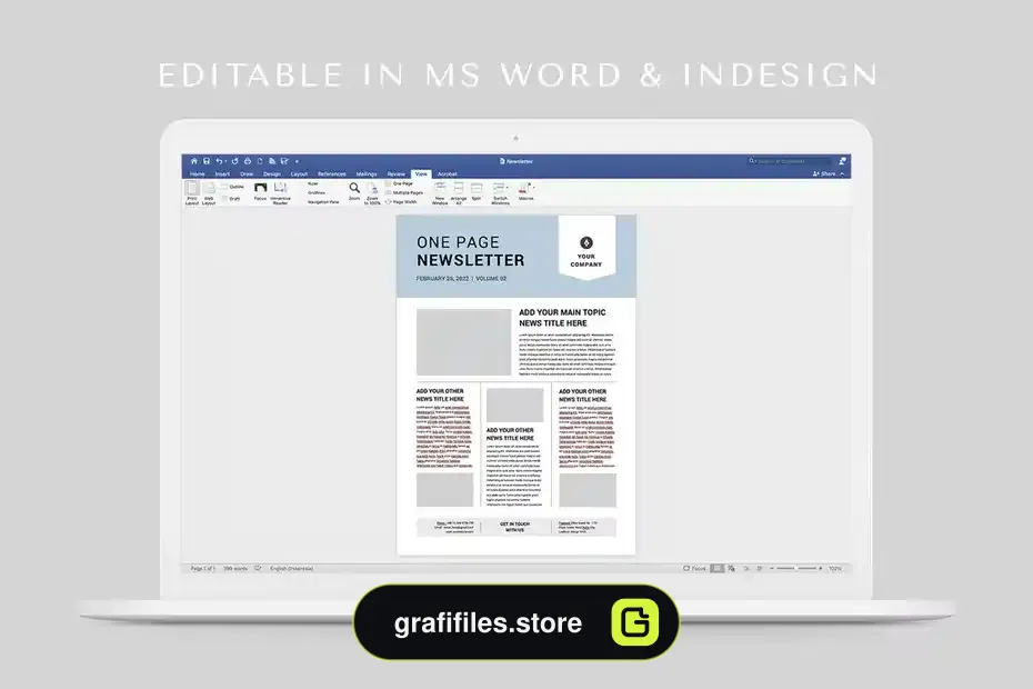 قالب ایندیزاین روزنامه Newsletter | MS Word & Indesign - 1