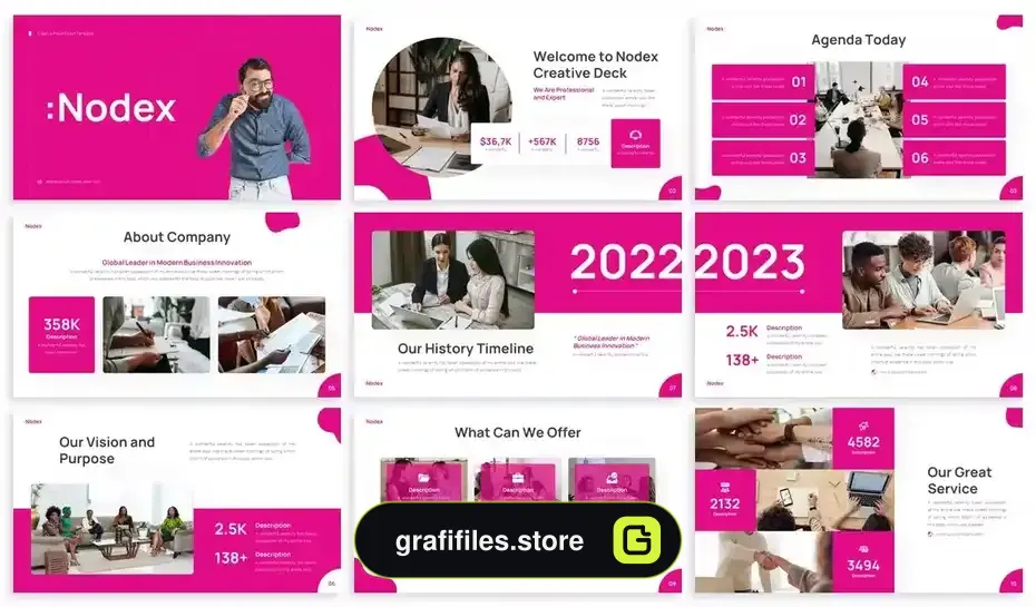 دانلود قالب پاورپوینت Nodex - Creative Agency Powerpoint Template - 2 قالب پاورپوینت Nodex - 1