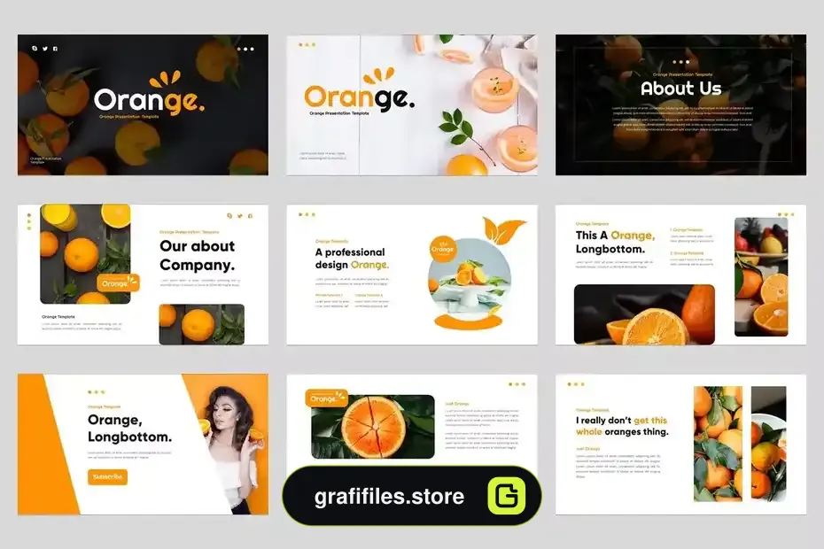 قالب پاورپوینت Orange Fruit Powerpoint Template - 1