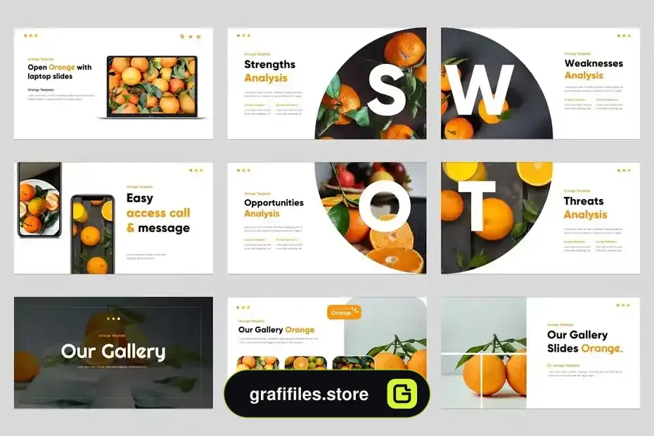 قالب پاورپوینت Orange Fruit Powerpoint Template - 3