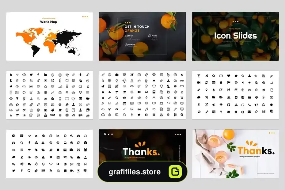 قالب پاورپوینت Orange Fruit Powerpoint Template - 5