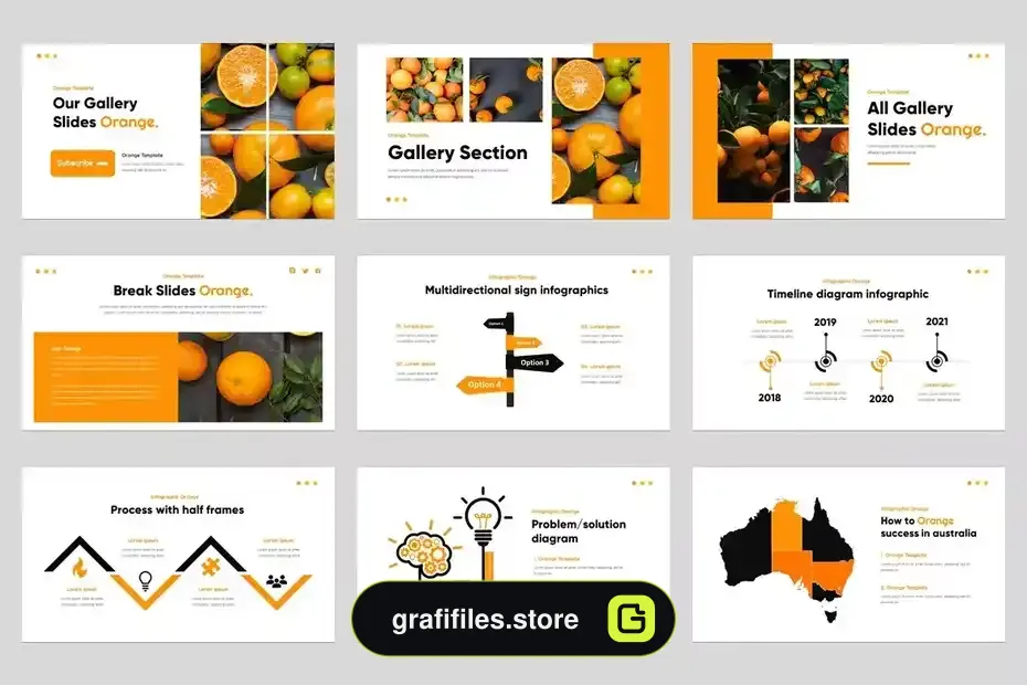 قالب پاورپوینت Orange Fruit Powerpoint Template - 7