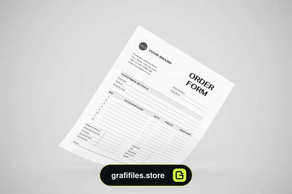 دانلود قالب آماده ورد فرم سفارش Order Form | MS Word & Indesign - 3 قالب آماده ورد فرم سفارش - 2