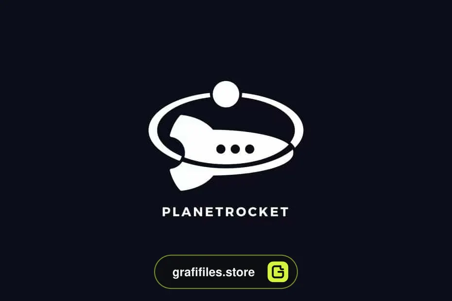 وکتور لوگو سیاره Planet Rocket Logo Template