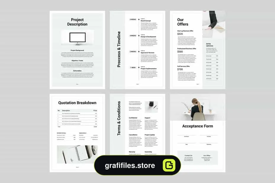 دانلود قالب آماده ورد پروپوزال Proposal | MS Word & Indesign - 2 قالب آماده ورد پروپوزال Proposal | MS Word & Indesign