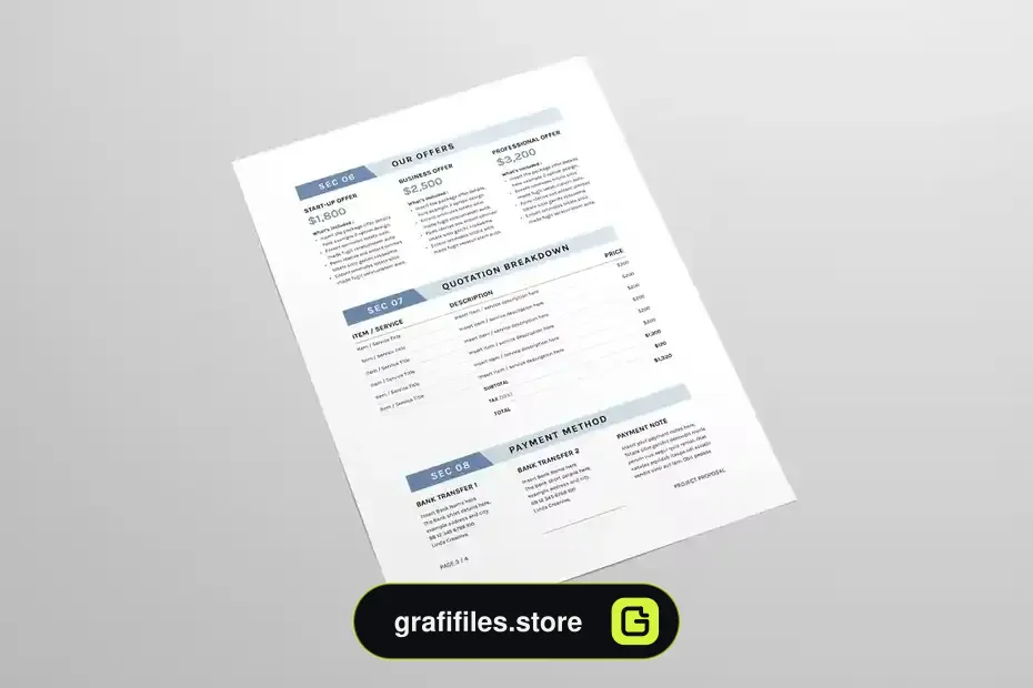 قالب ایندیزاین پروپوزال Proposal | MS Word & Indesign 6 - 1