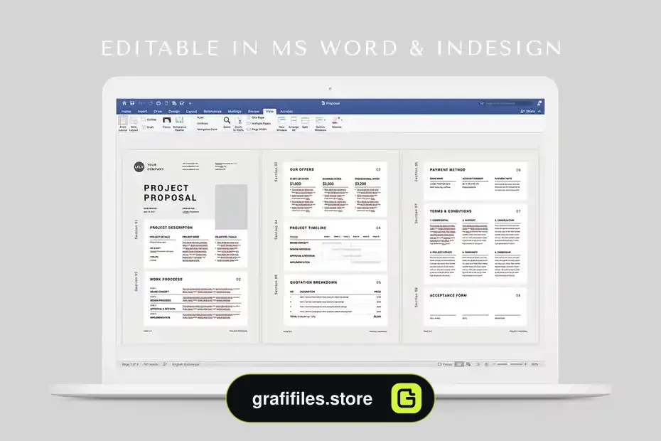 قالب ایندیزاین پروپوزال Proposal | MS Word & Indesign 2 - 9