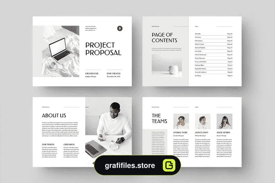 قالب آماده ورد پروپوزال Proposal | MS Word & Indesign