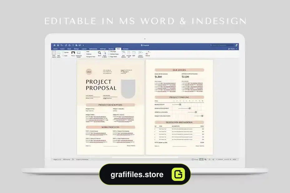 دانلود قالب ایندیزاین پروپوزال Proposal | MS Word & Indesign 5 - 2 قالب ایندیزاین پروپوزال Proposal | MS Word & Indesign 5 - 1