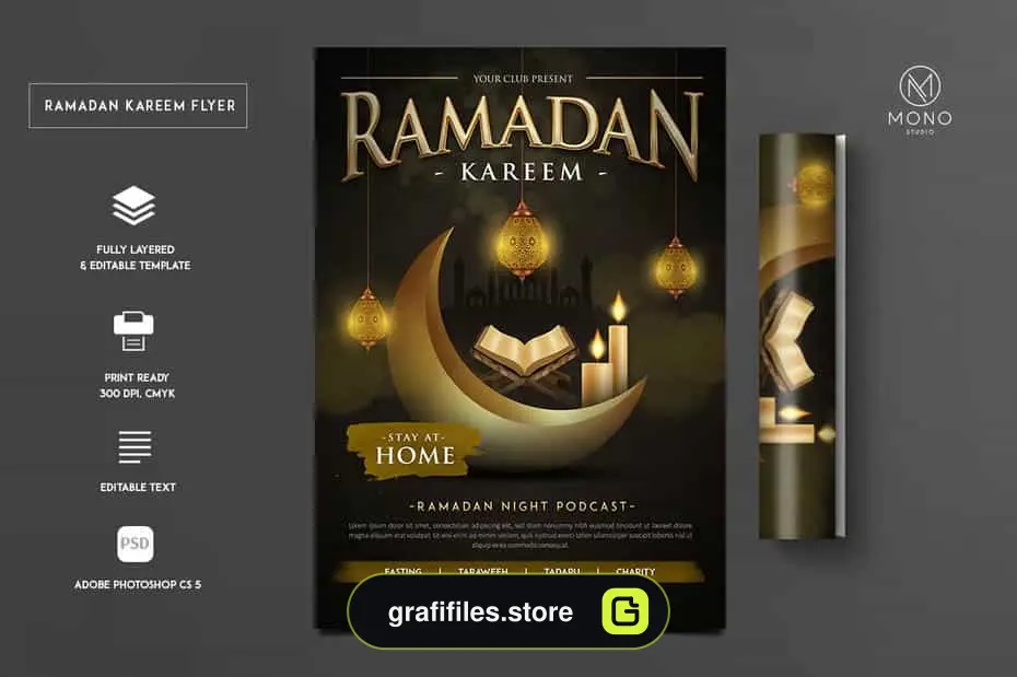 دانلود طرح لایه باز تراکت رمضان Ramadan Kareem Flyer - 3 طرح لایه باز تراکت رمضان Ramadan Kareem Flyer - 2