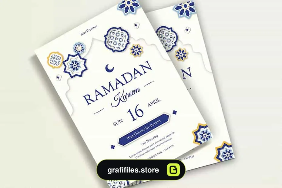 طرح لایه باز تراکت و شبکه اجتماعی رمضان