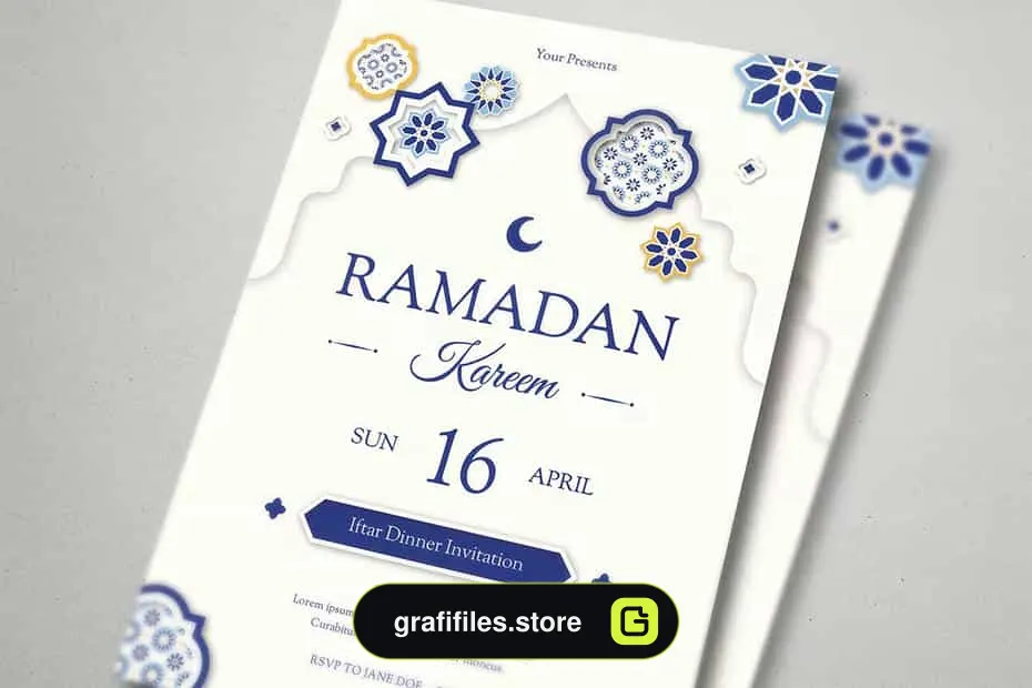 طرح لایه باز تراکت و شبکه اجتماعی رمضان
