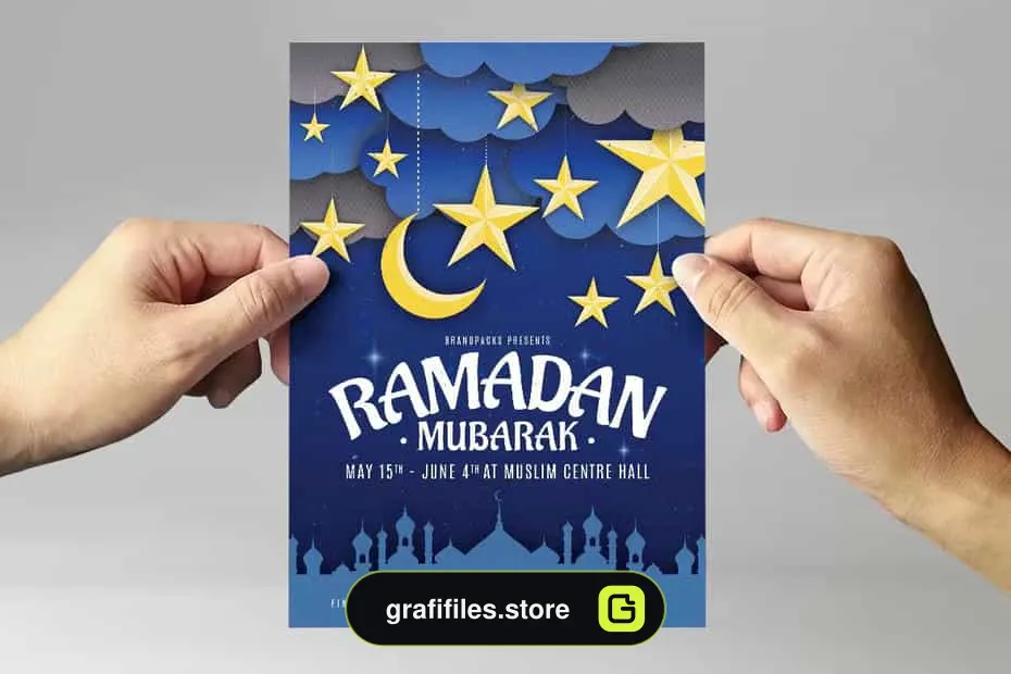 طرح لایه باز تراکت و پوستر رمضان