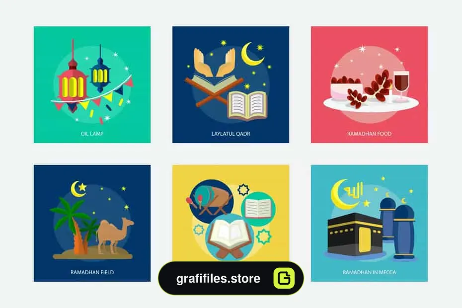 وکتور رمضان Ramadan Mubarak Vector Illustration