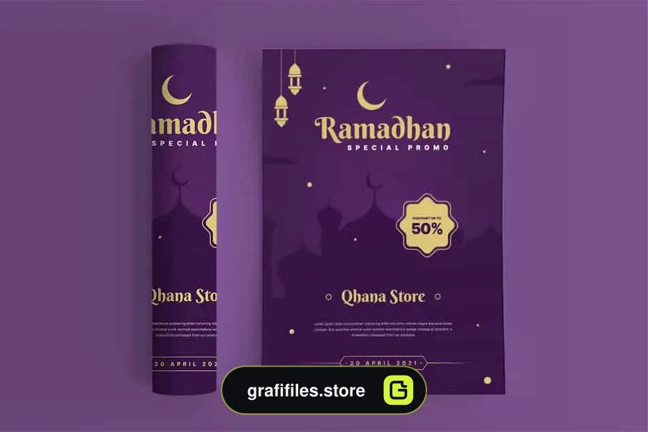 طرح لایه باز آگهی تبلیغاتی رمضان