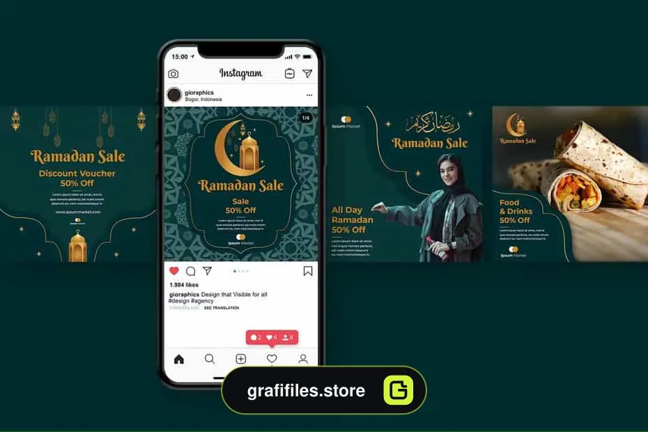 طرح لایه باز پست اینستاگرام فروش رمضان - 3