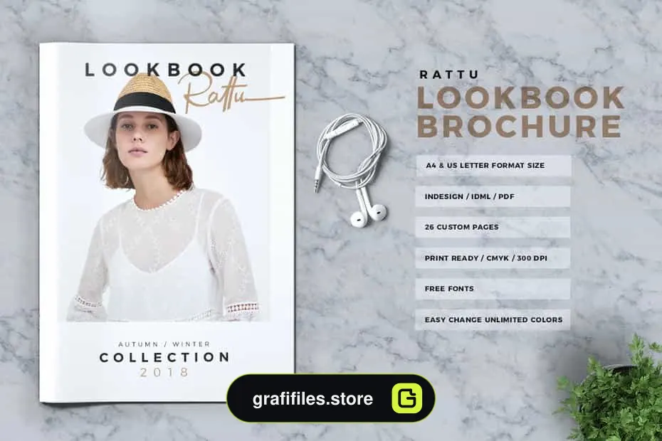 قالب ایندیزاین کاتالوگ RATTU - Lookbook Brochure Catalogue