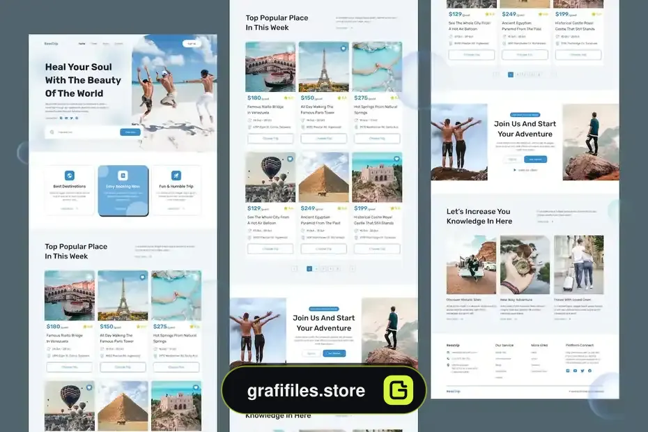 دانلود لندینگ پیج سفر Resstrip - Travel Landing Page - 2 لندینگ پیج سفر - 1