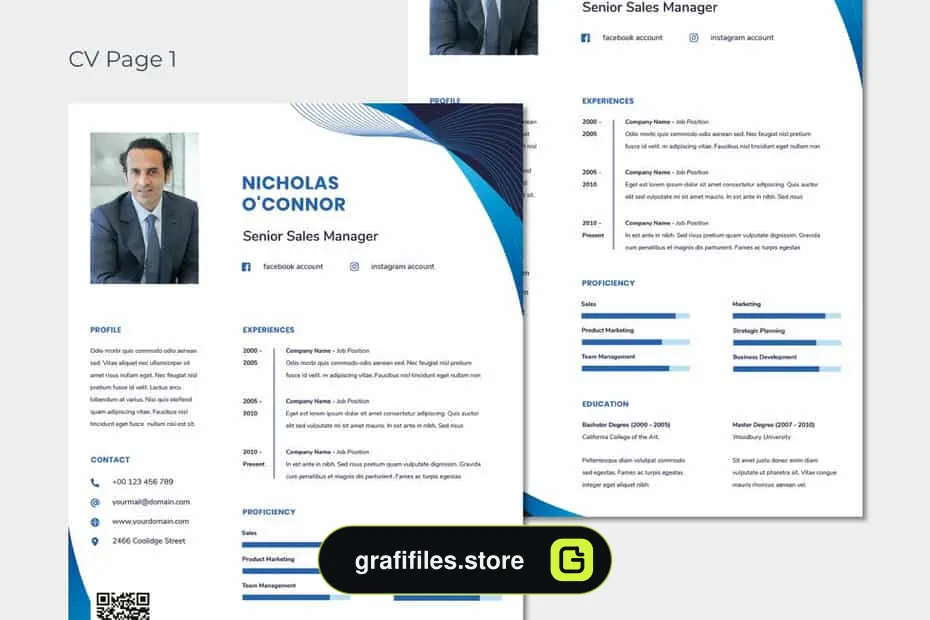 دانلود قالب آماده ورد رزومه تجاری Professional Business Clean Resume CV - 3 قالب آماده ورد رزومه تجاری Professional Business - 2