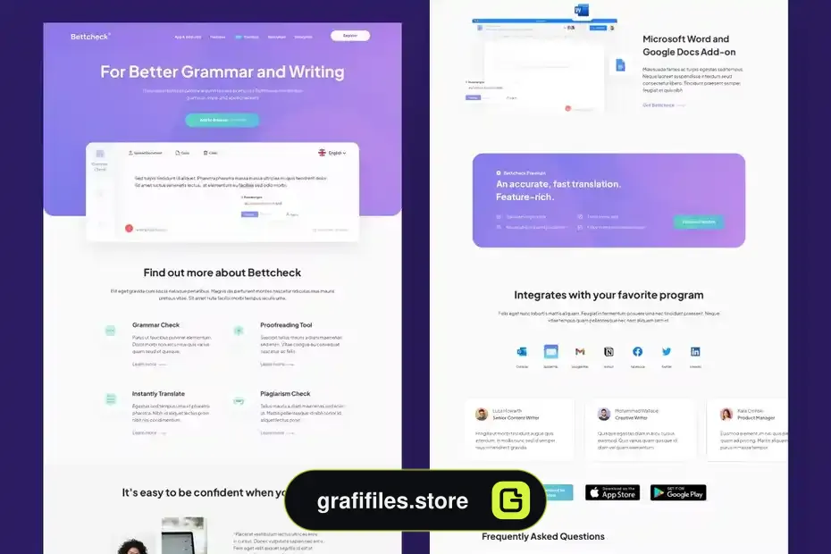 دانلود رابط کاربری لندینگ پیج Saas Spell Checker Landing Page - 8 رابط کاربری لندینگ پیج Saas Spell Checker Landing Page - 7