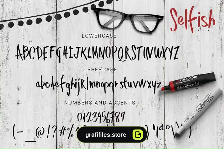 فونت انگلیسی Selfish Font