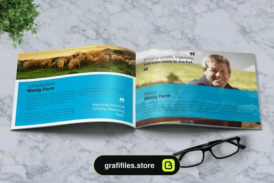 دانلود قالب ایندیزاین بروشور مزرعه گوسفند Sheep Farm Brochure A5 - 3 قالب ایندیزاین بروشور مزرعه گوسفند