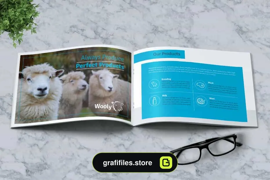 دانلود قالب ایندیزاین بروشور مزرعه گوسفند Sheep Farm Brochure A5 - 7 قالب ایندیزاین بروشور مزرعه گوسفند - 6