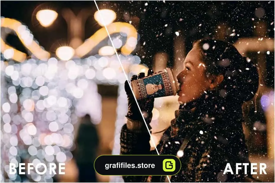افکت بارش برف روی عکس و تصاویر Snow Fall Overlays