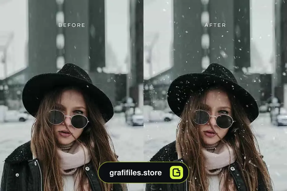 افکت برف روی عکس و تصاویر Snow Overlays