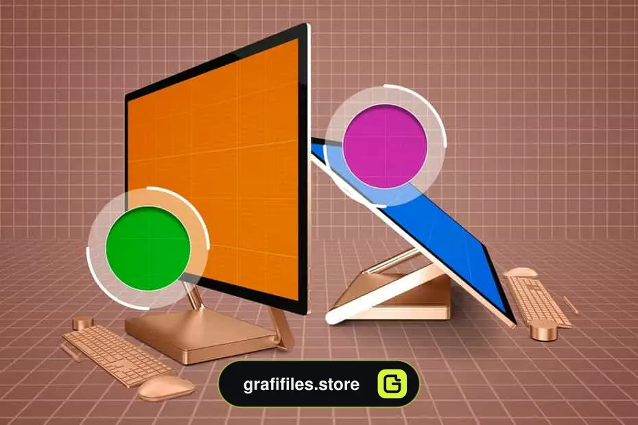 موکاپ مایکروسافت سرفیس Surface Studio Zoom In Mockup - 14