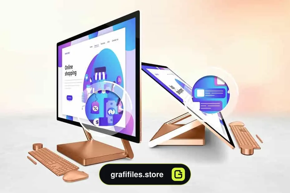 موکاپ مایکروسافت سرفیس Surface Studio Zoom In Mockup - 18
