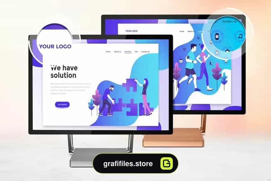 موکاپ مایکروسافت سرفیس Surface Studio Zoom In Mockup - 8