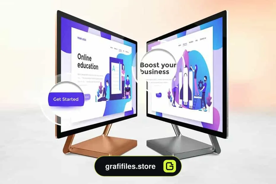موکاپ مایکروسافت سرفیس Surface Studio Zoom In Mockup - 10