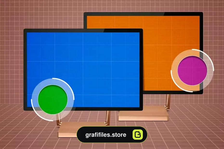 موکاپ مایکروسافت سرفیس Surface Studio Zoom In Mockup - 12
