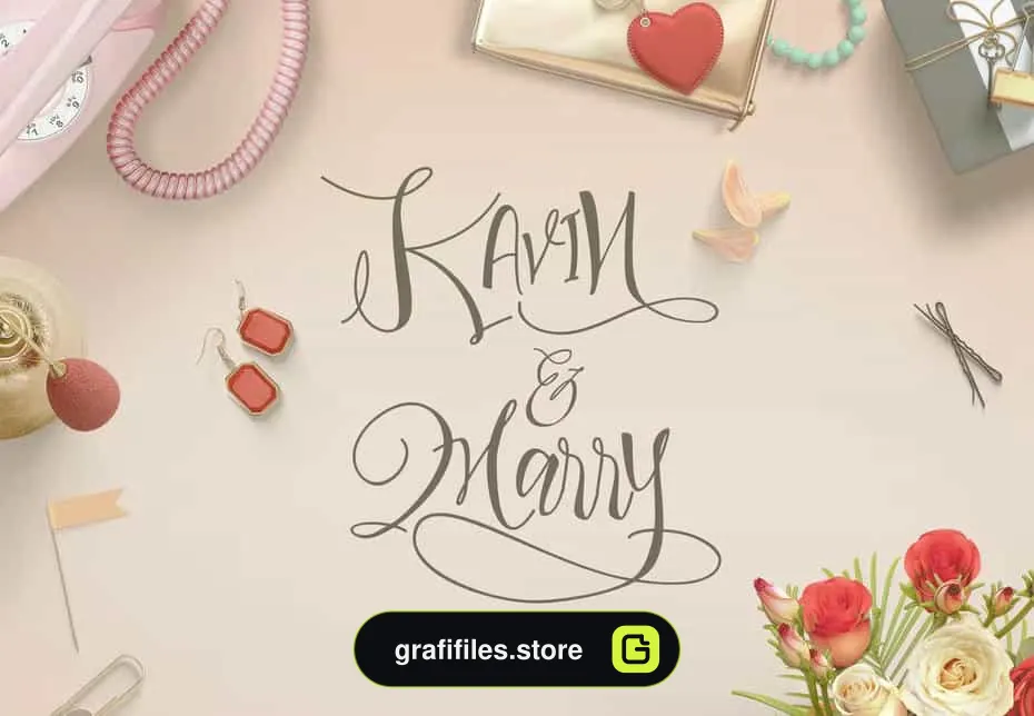فونت انگلیسی Sweetline Beautiful Script Font Wedding