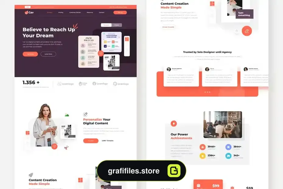 لندینگ پیج Template Canva Landing Page - 3