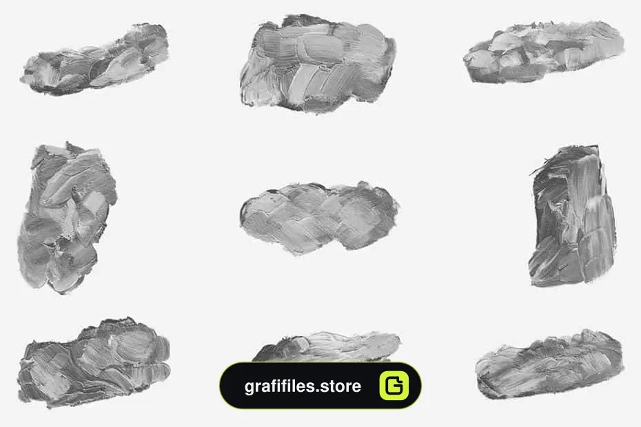 براش رنگ روغن فتوشاپ Textured Oil Paint Brushes - 3