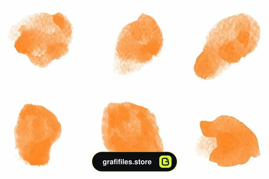 براش آبرنگ فتوشاپ Textured Watercolor Brushes - 3