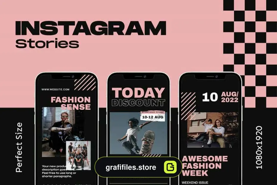 طرح لایه باز اینستاگرام Undeen Streetwear Instagram Template
