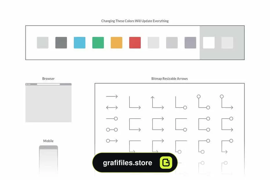 دانلود طرح لایه باز فلوچارت تجربه کاربری UX Flowchart Cards - 1 طرح لایه باز فلوچارت تجربه کاربری
